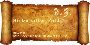 Winterhalter Zalán névjegykártya